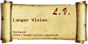 Langer Vivien névjegykártya